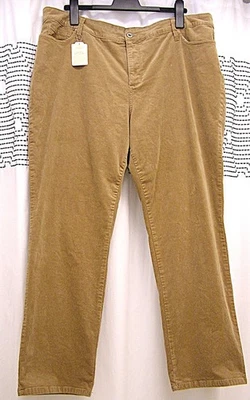 St. John's Bay Women Secretly Slender Straight Leg Corduroy Pant khaki 22W - Image 1 of 4