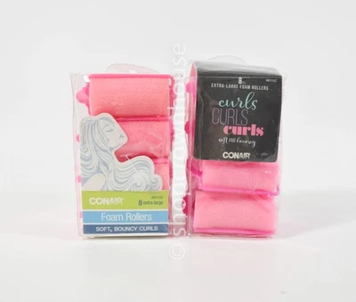 2 packs of 8 CONAIR Foam Rollers  Extra Large for Soft, Bouncy Curls = 16 Total - Image 1 of 2