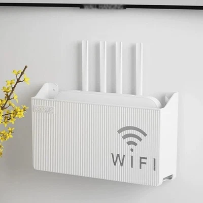 Internet Router Storage Rack Wall Mounted Wireless WiFi TV Set-Top Box Organizer - Image 1 of 4