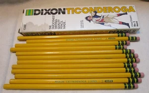 1 Dozen Dixon Ticonderoga Pencils No. 3 Hard Original Box Unsharpened - Picture 1 of 6