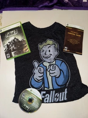 Bethesda Vault Boy T-Shirt Size M and Fallout 3 XBOX 360 Video Game Combo - Image 1 of 4
