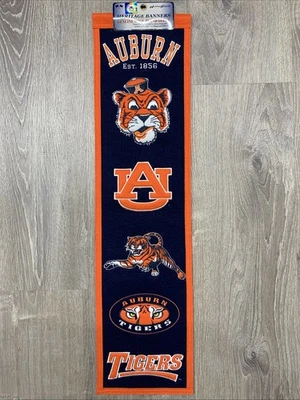 AUBURN TIGERS Evolution 8x32 英寸垂直羊毛刺绣悬挂横幅 — 第 1/2 张图片