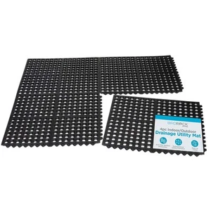4 pc Indoor Outdoor Drainage Utility Mat - Non Slip Rubber Floor Mat for Kitc... - Picture 1 of 9