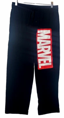 MARVEL COMICS MENS SMALL BLACK COTTON LOUNGE PANTS, PAJAMA BOTTOMS-192 - Image 1 of 4