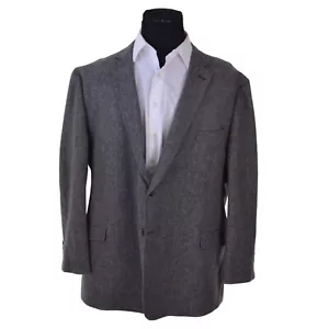 Jos A Bank 1905 Cappotto sportivo da uomo 50R grigio tamponi gomiti su misura 100% lana - Foto 1 di 13