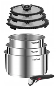 JUEGO DE OLLAS TEFAL INGENIO EMOTION 7 PIEZAS, MANGO DESMONTABLE TAPAS DE VIDRIO, EMBALAJE ORIGINAL - Imagen 1 de 11