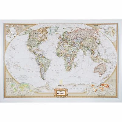 Craig Frames, Executive World Push Pin Mapa de Viaje con Pines - 24 x 36 Foto 1 de 4