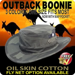 HAT BOONIE CAMO UNISEX COTTON OIL SKIN FLY NET 3 COLORS HUNT FISH 4WD TOURING AU - Picture 1 of 24