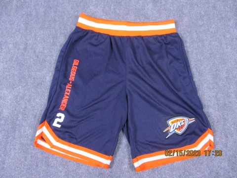 Oklahoma City Thunder Shorts NBA Unk Embroidered White Shai Gilgeous Basketball Cover