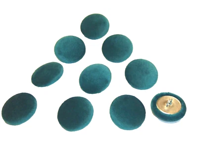 10 x Upholstery Buttons in MALLARD TEAL - Plush Velvet (Size: 25mm) - Image 1 of 3