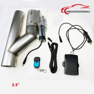 2.5" Electric Exhaust Y Pipe Single Valve Kit Control Valve with Remote Switch - Image 1 of 4