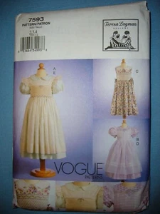 Vogue 7593 pattern for smocked dress, size 2-4, new! - Picture 1 of 2