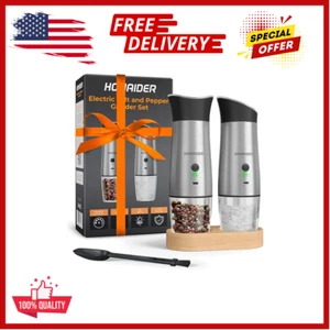 Electric Salt and Pepper Grinder Set Rechargeable & Automatic for Spices Salt x2 - Picture 1 of 24