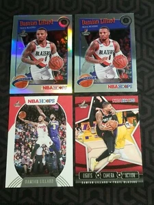Damian Lillard - Lot Of 4 - Tribute Silver Holo - Hoops - Lights Camera Action - Picture 1 of 6