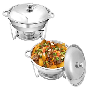 2/4/6/8 Stainless Steel Chafing Dish for Buffet, 5QT Food Warmer for Christmas - Picture 1 of 10