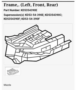 OEM Mazda Frame KD5354390E Fits CX-5 (2013 - 2016) Left New  - Picture 1 of 1