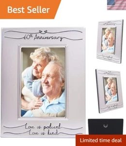 Bicolor Bilderrahmen 60 Jahre Silber mit Samtboden - Geschenkidee - Bild 1 von 6