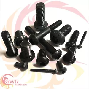 M6 M8 M10 M12 Socket Button Head Screws 10.9 High Tensile Black Allen Bolt - Picture 1 of 8