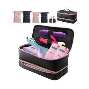 Sex Toy Storage Locking Bag 14" 2 Tier Portable Ditty Travel Box Discreet Loc... - Picture 1 of 6