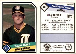 Mike Bordick 1989 CMC Tacoma Tigers #23 Card *AutographDen*