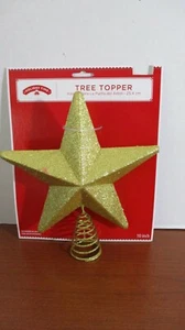 Holiday Time~Gold Glitter 10" STAR CHRISTMAS TREE TOPPER~NWT - Picture 1 of 4