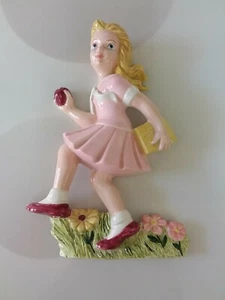 Vintage Holland Mold School Girl Ceramic Wall Hanging Figure 1950's Design - Picture 1 of 8
