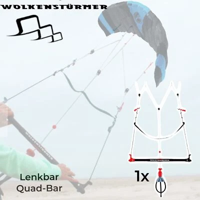 Wolkenstürmer Lenkdrachen Lenkmatte Kite Lenkbar 4 Leiner Quad-Bar Chickenloop - Bild 1 von 3