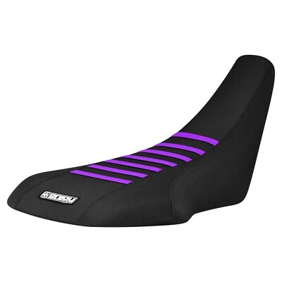 Suzuki LTZ 400 Z400 Gripper Seat cover  2003-2008  all BLACK/ PURPLE ribs  #207 - Image 1 of 4