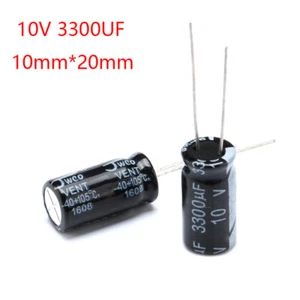 10pz 10pz 10V 3300UF 10Volt 3300MFD ±20% 105°C Condensatore elettrolitico in alluminio 10*20 mm - Foto 1 di 3