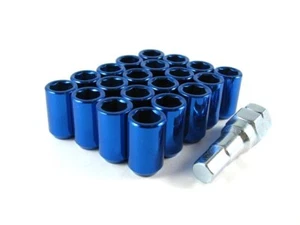24 Pc Set Tuner Lug Nuts 12x1.5 Blue Chevy Corvette S10 Impala - Picture 1 of 4