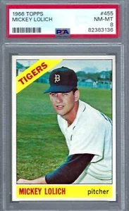 1966 Topps #455 PSA 8 Mickey Lolich Tigers 455 - Bild 1 von 2