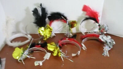 Lot of 7 FLAPPER GATSBY HEADBANDS with FEATHERS~Halloween Accessory~NWT - Image 1 of 4