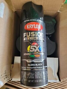 Krylon Fusion All-In-One Gloss Spray Paint & Primer, Black 6 pk