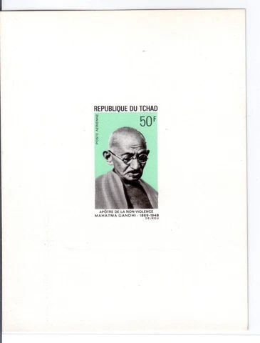 Chad 1969 Die Proof Card Mahatma Gandhi Cover