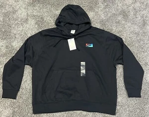 Nike Hoodie Mens XXL Black with Tricolor Nike Patch - Picture 1 of 5