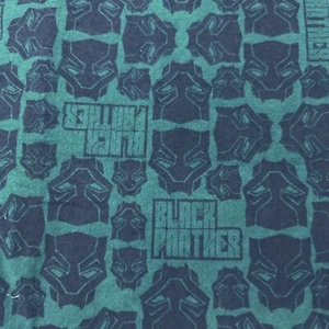 1 Yard +16" Packed Black Panther Masks Marvel Super Hero Cotton Flannel Fabric - Picture 1 of 3