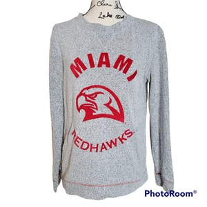 Adidas Miami Red Hawks Pullover Marled Gray Top with Pockets - Size XS - Picture 1 of 13