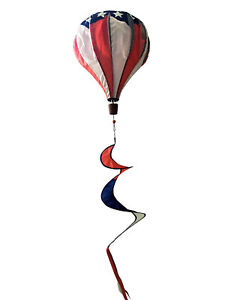 Patriotic Deluxe Hot Air Balloon Wind Twister Everyday 54"L Briarwood Lane