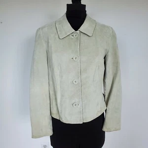 J Jill Pale Green Suede Button Up Blazer Jacket XS - Picture 1 of 7