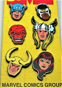 2019 NYCC Marvel Comics Avengers Exclusive Collector 6 Pin Set #2 New MOC - Picture 1 of 4