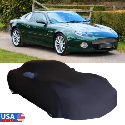 Cubierta de coche interior negra satinada elástica a prueba de polvo para Aston Martin DB7 DB9 DB11 DBS Foto 1 de 4