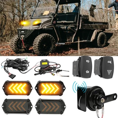 Kit de interruptor basculante de lámparas de señal de giro LED para American Landmaster UTV + bocina de 110 dB Foto 1 de 4