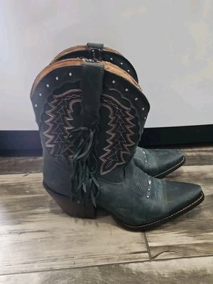 Durango Green Crush Women’s Size 10m Western Booties Snip Toe Side Zip  - Image 1 of 4