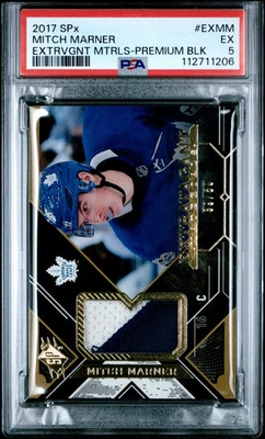 Mitch Marner 2017 SPx Extravagant Premium Black Materials, Jersey PSA 5 - Image 1 of 2