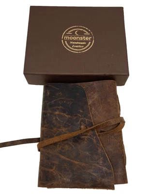 Moonster Leather Journal Lined Notebook Paper Leather Bound Journals (13) - Image 1 of 4