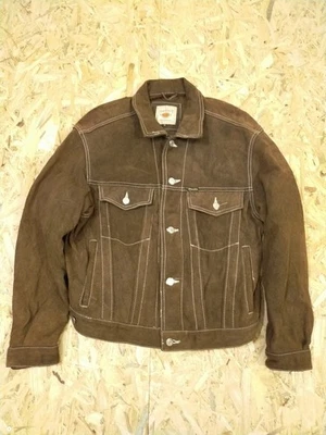 Vtg 90s Mens Diesel Trucker Westerners Rockabilly Suede Leather Jacket Size M - Image 1 of 4