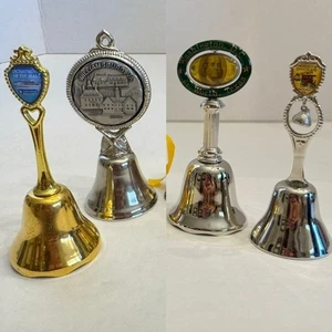 Lot of 4  Metal STATES, CITIES & LANDMARKS Souvenir Bells Collectable - Picture 1 of 7