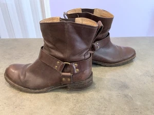 LL BEAN Women's Size 8 Deerfield Harness Leather  Ankle Boots Brown Brazil - Picture 1 of 11