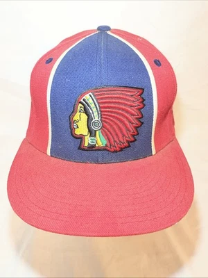 Boston Braves Hat Baseball Cap Fitted 7 3/8 Blue Mitchell Ness MLB Retro Chief - Image 1 of 4