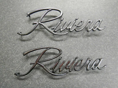 71 72 73 74 Buick Riviera Front Fender Scripts 1971 1972 1973 1974 Emblems NEW - Image 1 of 4